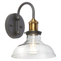 Dainolite 1Lt Wall Sconce Black/Antique Brass 410-61W-BAB